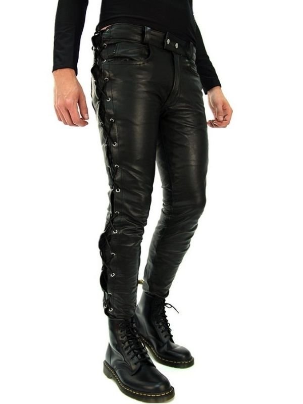 Biker's Side Laced Leather Pants – Premium Anilinleder