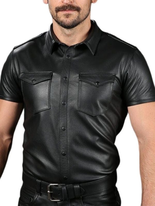 Classic Leather Shirt Black