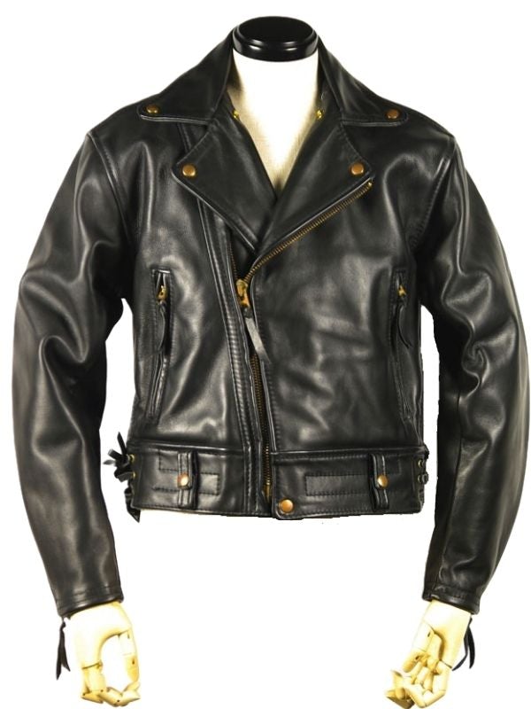 Schwarze Biker-Lederjacke