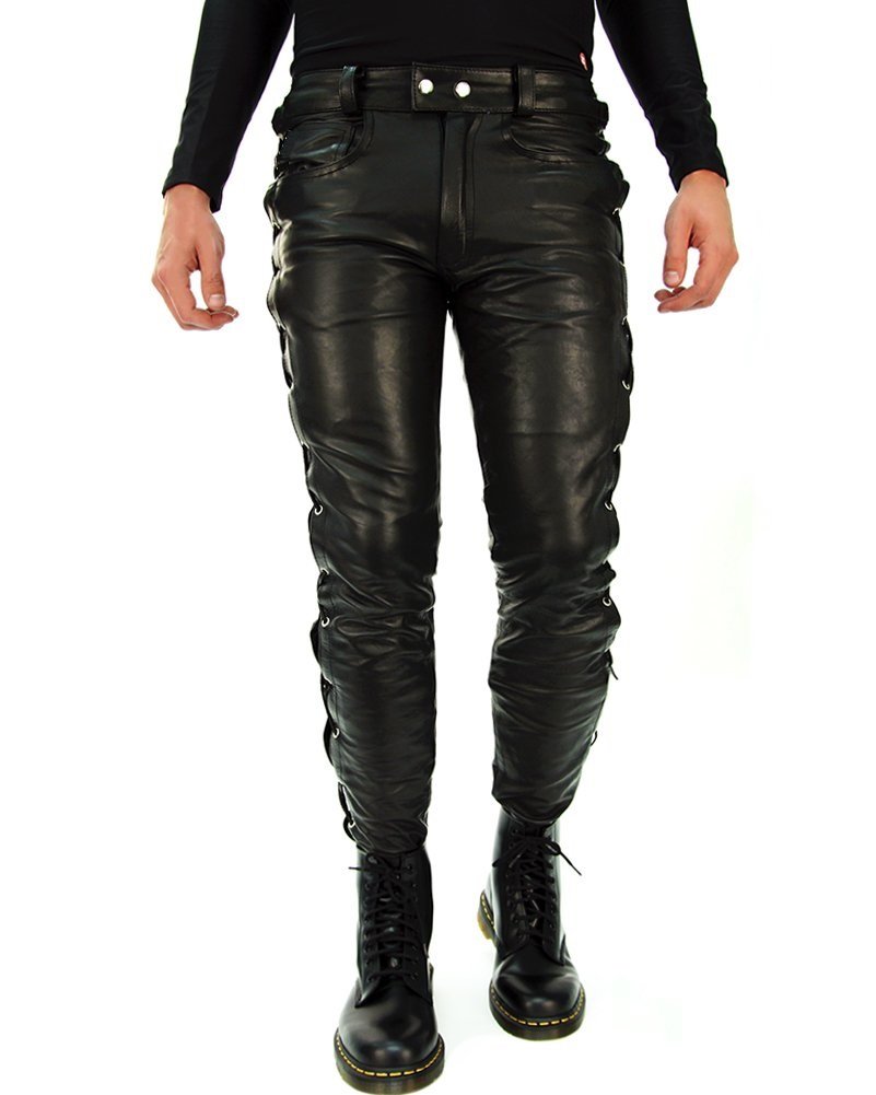 Biker's Side Laced Leather Pants – Premium Anilinleder