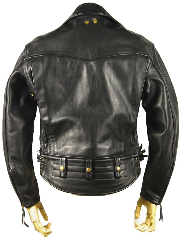 Schwarze Biker-Lederjacke