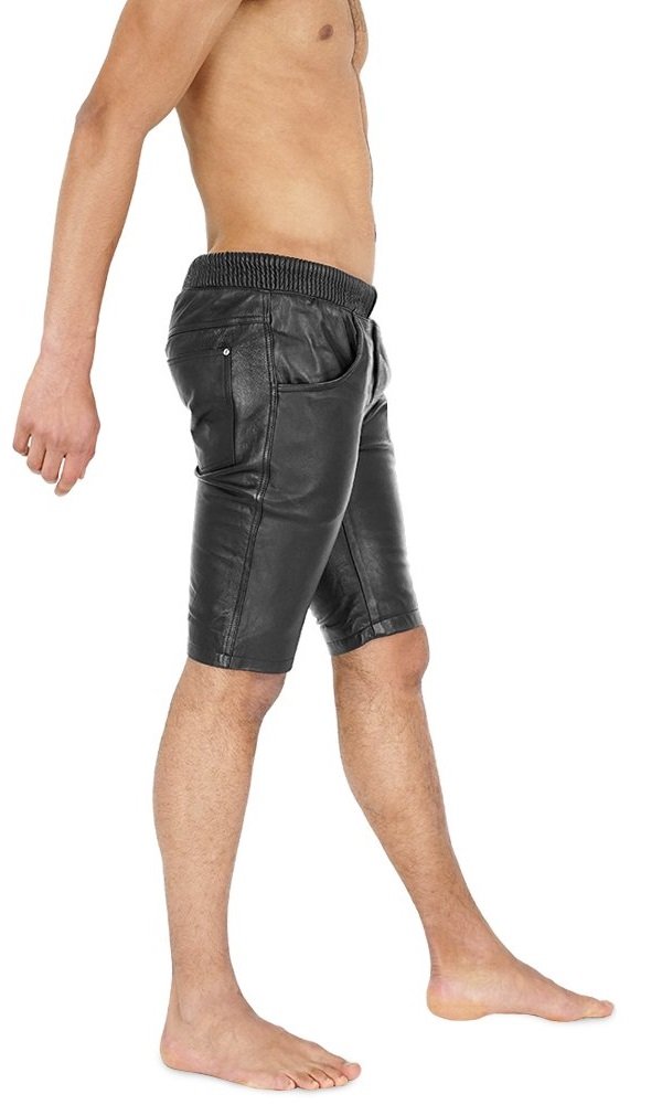 Joggingshorts aus Leder