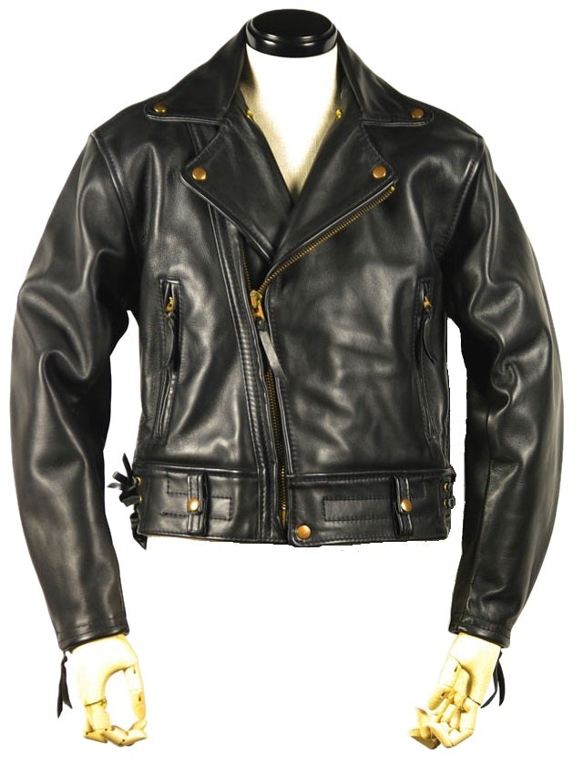 Schwarze Biker-Lederjacke