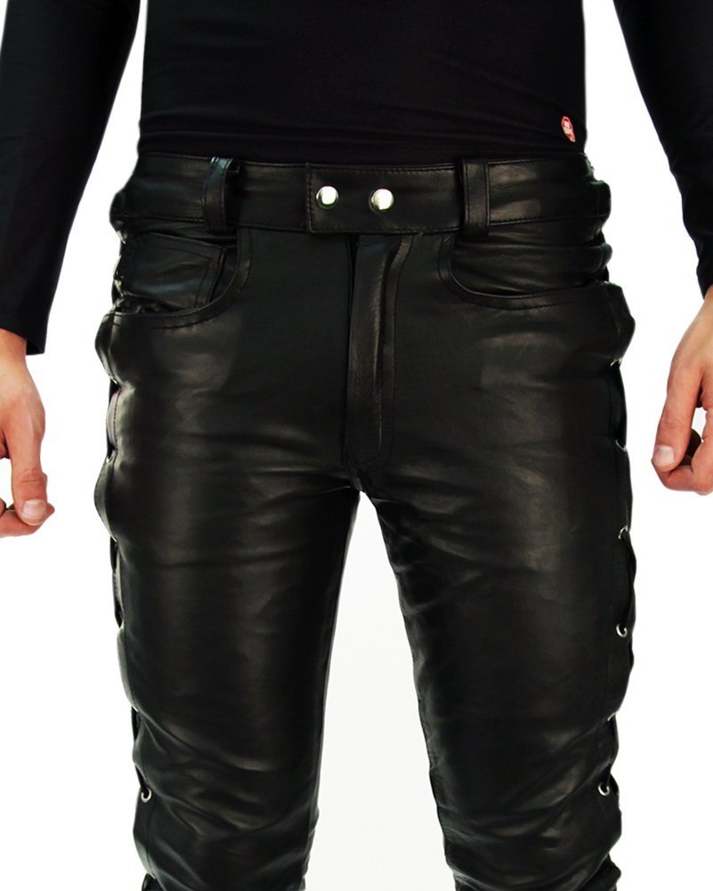 Biker's Side Laced Leather Pants – Premium Anilinleder