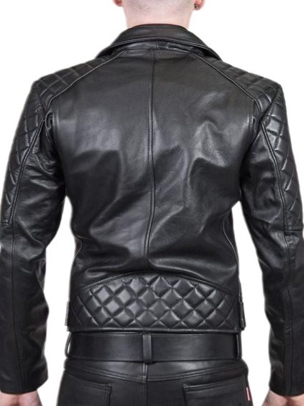 Bikerjacke aus echtem Leder für Herren