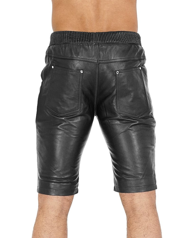 Joggingshorts aus Leder