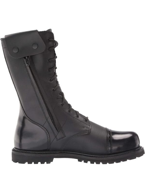 Schwarze Militärstiefel aus Leder