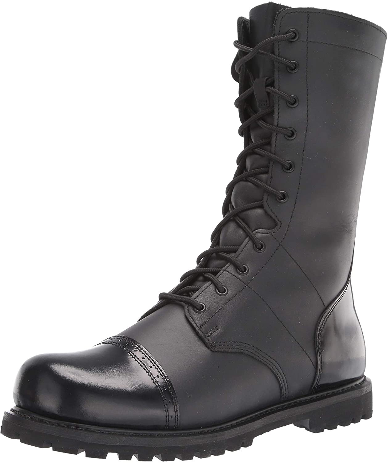 Schwarze Militärstiefel aus Leder