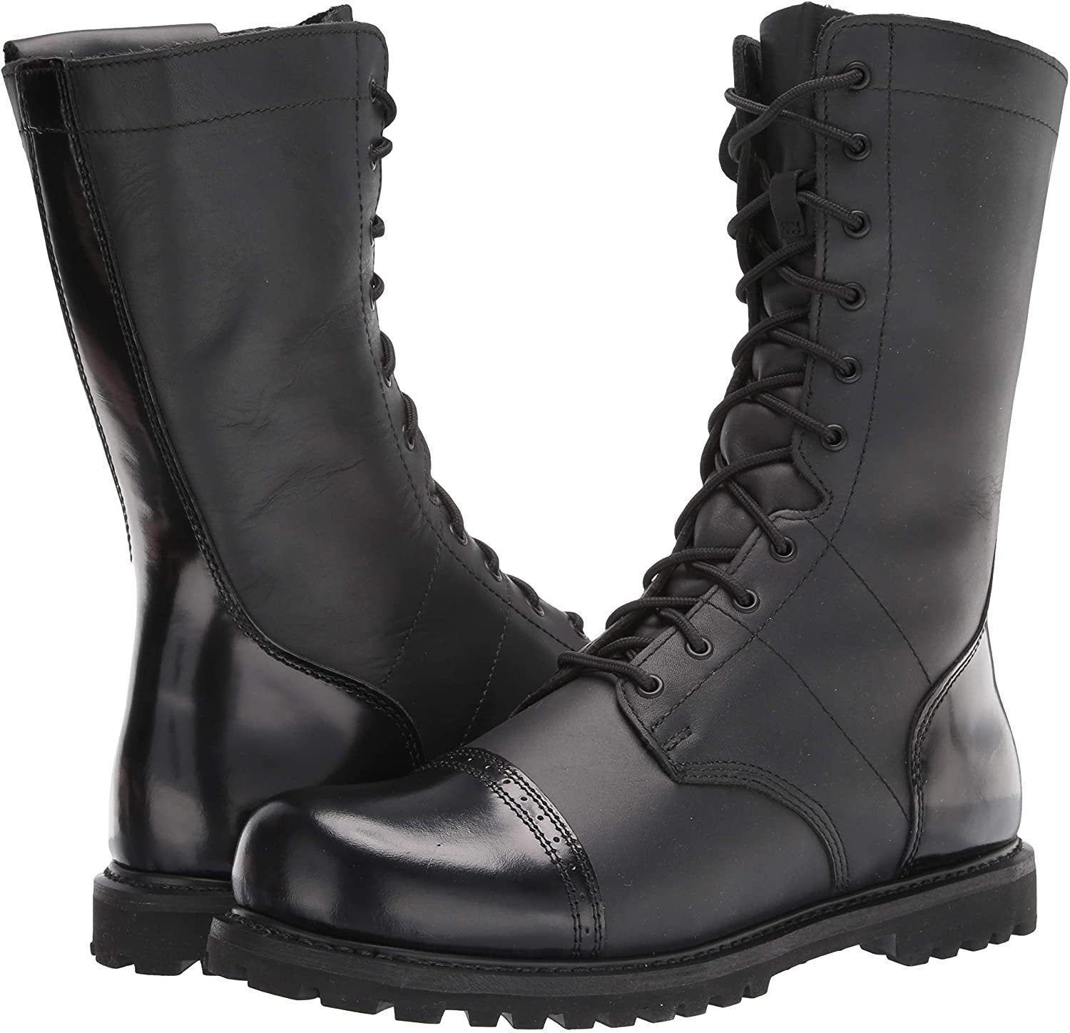 Schwarze Militärstiefel aus Leder