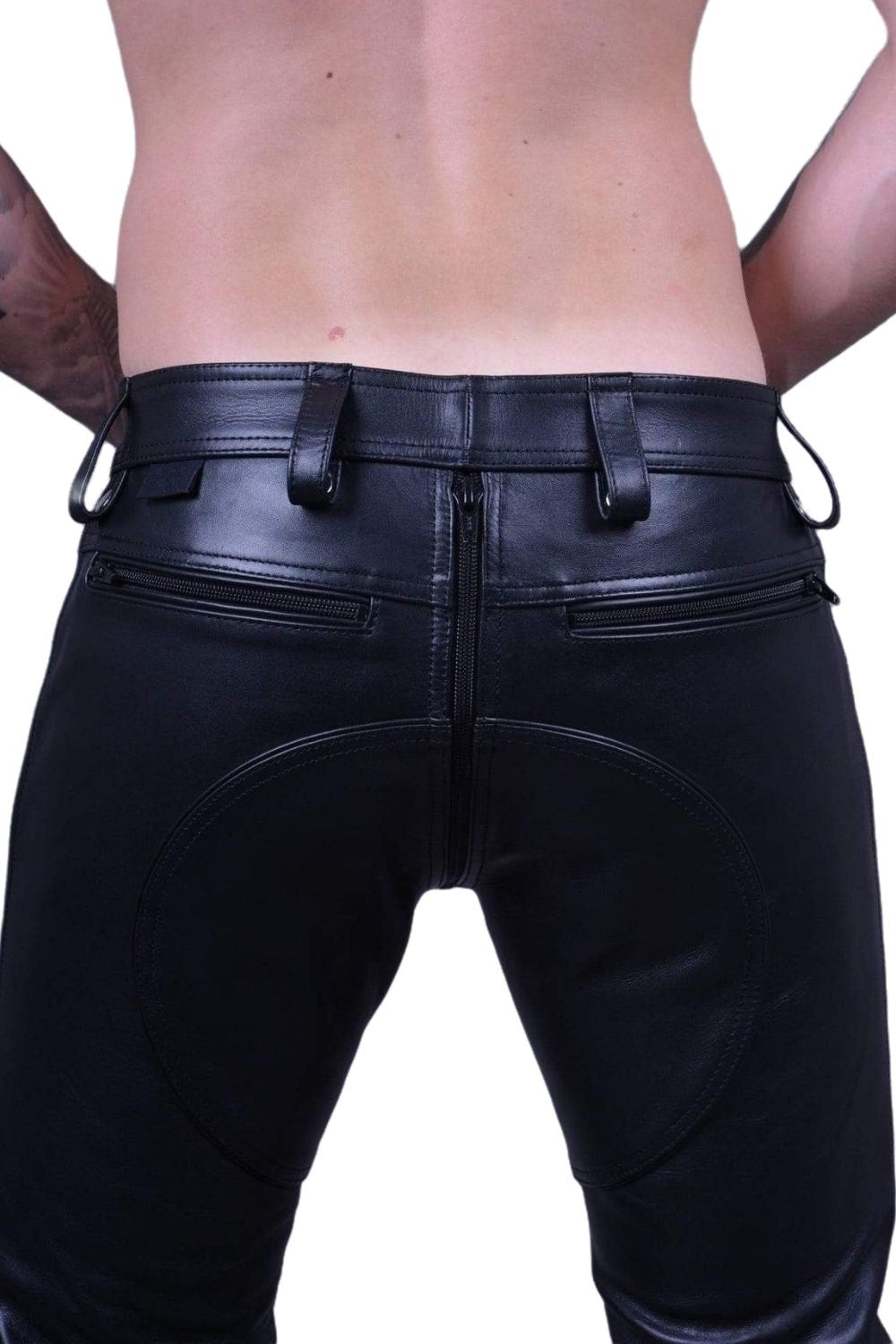 Herren Echtlederhose Schwarz